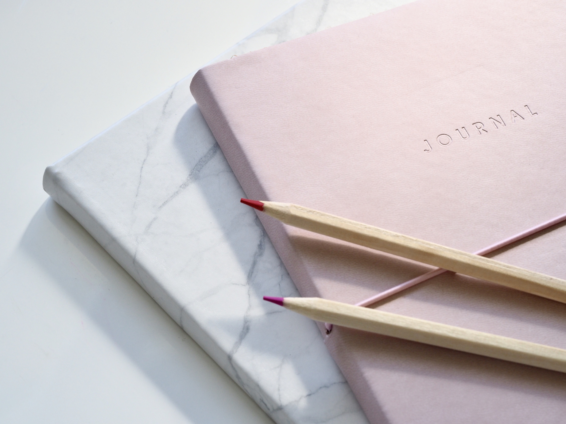 Modern Minimalist Style Journals and Colored Pencils